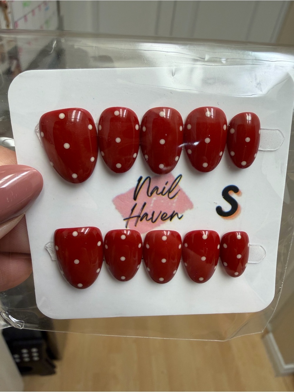 Red Polka Dot Press-On Nail Set - Small